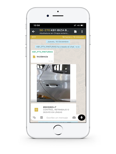 Dispositivo móvil con Talk App