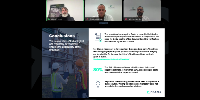 eCMR system conclusions with full legal assurance